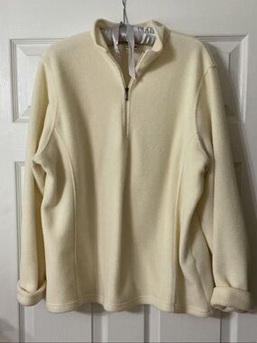 L.L. Bean Women’s Cream Half-Zip Fleece Pullover